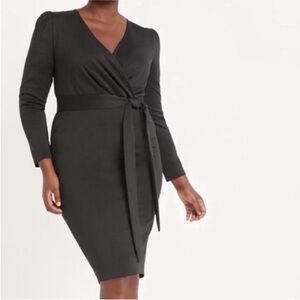 Eloquii Faux Wrap Puff Long Sleeve Tie Waist
Black Dress size 20